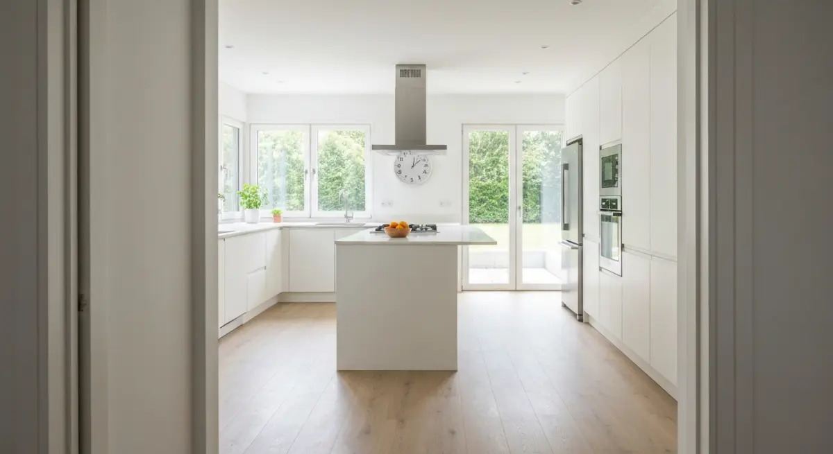 Cuisine renovee avec covering adhesif blanc